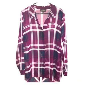 Lane Bryant Plaid Top.